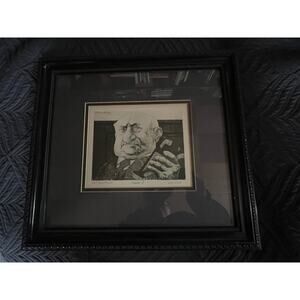 *Vintage* CHARLES BRAGG 1975 Duotone Lithograph From Etching EXHIBIT A Lawyer